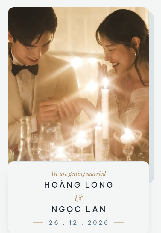 Mẫu thiệp cưới online Misty Gold