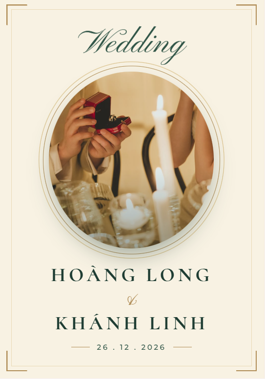 Mẫu thiệp cưới Emerald Classic