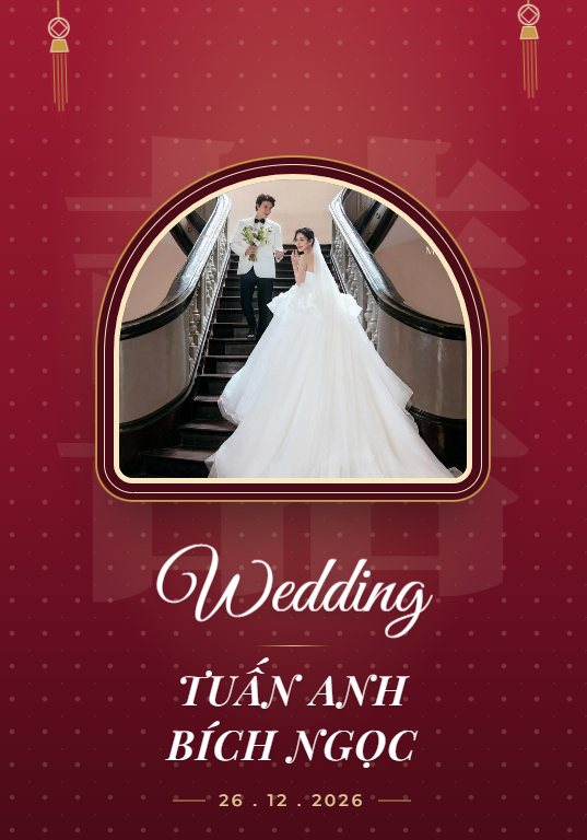 Mẫu thiệp cưới Double Happiness II
