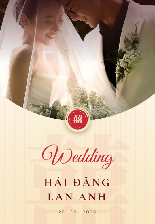 Mẫu thiệp cưới online Double Happiness III