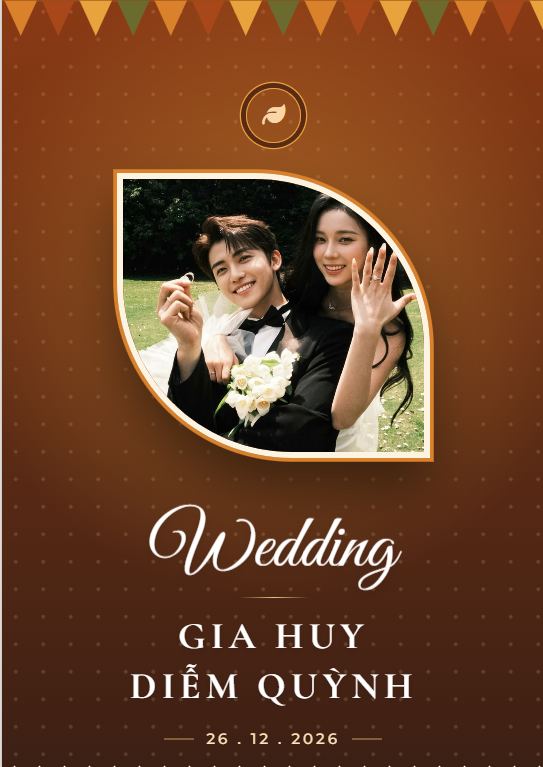 Mẫu thiệp cưới online Golden Autumn