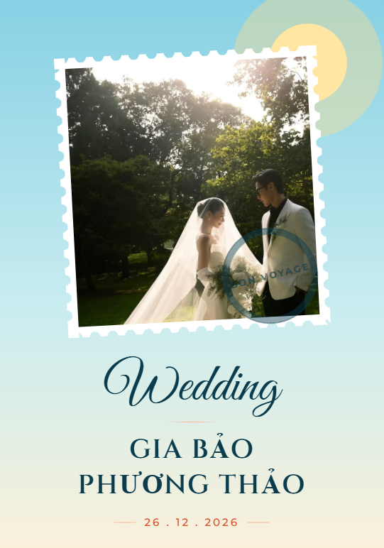 Mẫu thiệp cưới online Love Takes Flight